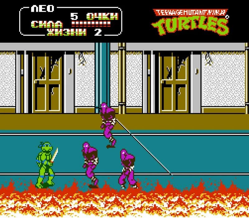Игра Денди Teenage Mutant Ninja Turtles 2
