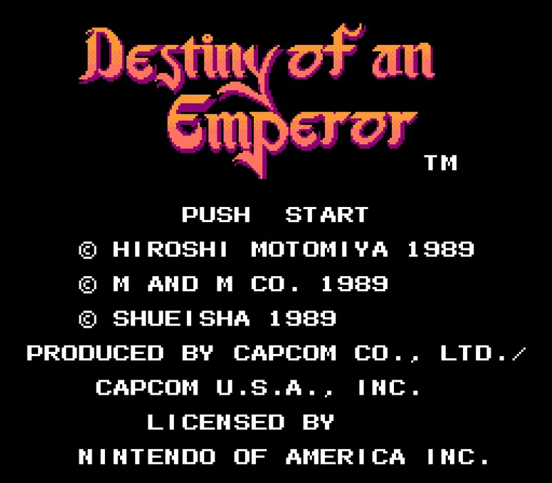 Игра Денди Destiny of an Emperor